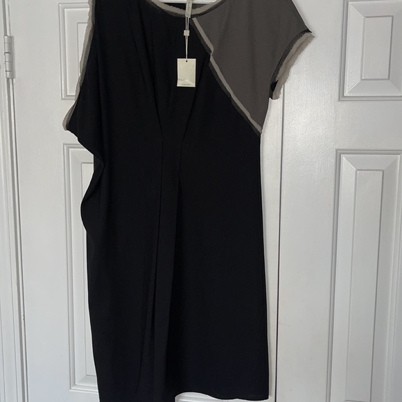 NWT BCBGMAXAZRIA Runway Asymmetrical cold shoulder color block tunic dress XXS - Picture 8 of 16